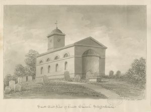 Tips Kyrka: sepiateckning av John Buckler