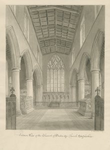Interiör av Penkridge Church: sepiateckning av John Buckler