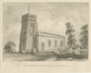 Keele kyrka: sepiateckning av John Buckler