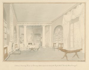 Kent - Bromley Hill - Interiör i bibliotekssalongen, 1816 av John Buckler