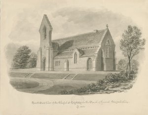 Knightley Chapel: sepiateckning av John Buckler