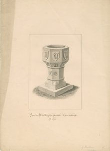 Lancashire - Waddington Church - Typsnitt: sepiateckning, 1808 av John Buckler