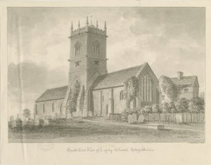 Lapley Church: sepiateckning av John Buckler