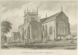 Purjolökskyrka: sepiateckning, 1844 av John Buckler