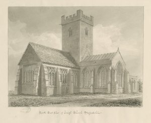 Leigh Church: sepiateckning av John Buckler