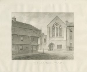 Lichfield - Guildhall: sepiateckning av John Buckler