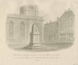 Lichfield - Market Place: sepiateckning av John Buckler