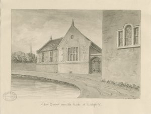 Lichfield - "New School": sepiateckning av John Buckler