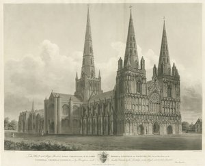 Lichfield Cathedral - North West View: gravyr, [1807] av John Buckler