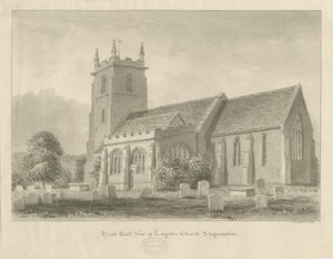 Longdon Church: sepiateckning av John Buckler