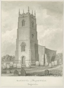 Mayfield Church: sepiateckning av John Buckler
