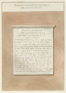 Middlesex - Twickenham Church - Monument: sepiateckning av John Buckler