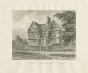 Patshull - Gammal herrgård i Boningale: sepiatvättteckning, 1847 av John Buckler