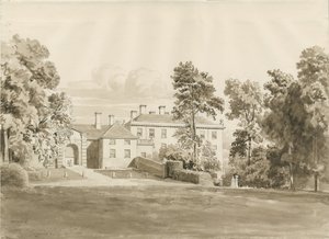 Patshull House: sepiatvättteckning, augusti 1820 (ritning) av John Buckler