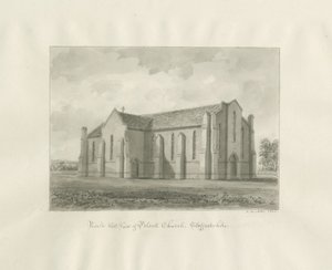 Pelsalls kyrka: sepiateckning av John Buckler