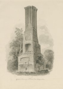 Pillaton Hall - Kitchen Chimney: sepiateckning (vinjeterad), nd [1841] (ritning) av John Buckler