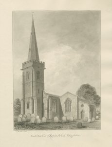 Rolleston Church: sepiateckning av John Buckler