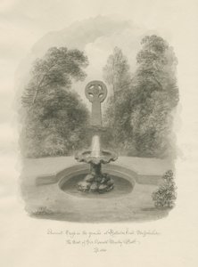 Rolleston Hall - Forntida kors: sepiateckning, 1848 av John Buckler