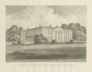 Rolleston Hall: sepiateckning av John Buckler
