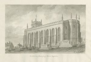 Rowley Regis Church: sepiateckning, 1847 av John Buckler