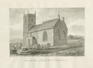 Rushall Church: sepiateckning, 1845 av John Buckler