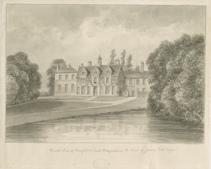 Seighford Hall: sepiateckning av John Buckler