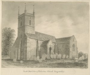 Shenstone Church: sepiateckning av John Buckler