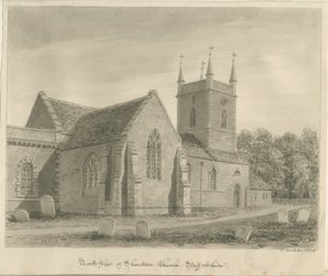 Shenstone Church: sepiateckning av John Buckler