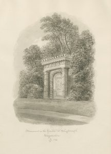 Shugborough - Monument: sepiateckning av John Buckler