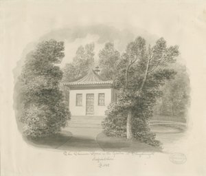 Shugborough - Det kinesiska rummet: sepiatvättteckning av John Buckler