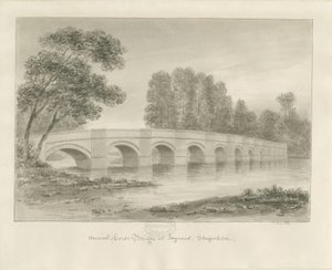 Shugborough Bridge: sepiateckning, nd [?1840-talet]