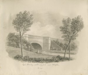 Stafford - Bridge at Bridgeford: sepiateckning av John Buckler