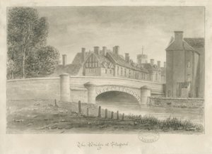 Stafford - Bridge: sepiateckning av John Buckler