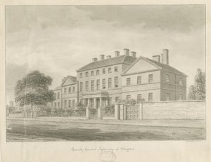 Stafford - County General Infirmary: sepia ritning av John Buckler