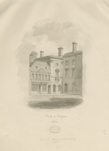 Stafford - Old Bank in Market Square: sepiateckning av John Buckler