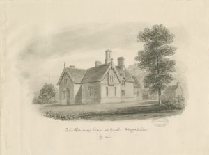 Stafford - Parsonage House at Salt: sepiateckning (vinjeterad) av John Buckler