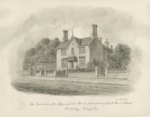 Stafford - Reverend Babers residens: sepiateckning, 1844 av John Buckler