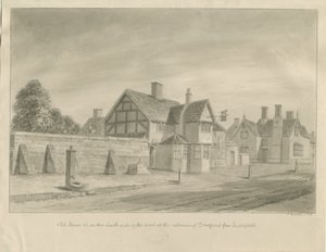 Stafford - [The White Lion Inn]: sepiateckning, 1842 av John Buckler