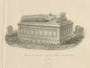 Stenkyrkan - [William Cromptons grav]: sepiateckning av John Buckler