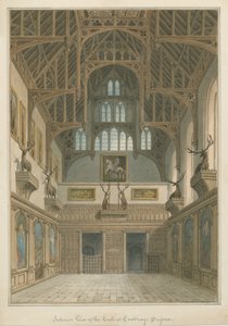 Sussex - Cowdray House - Inredning av Hall av John Buckler