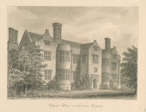 Sussex - Lewes - Glynde Plats: sepiateckning, 1830 av John Buckler