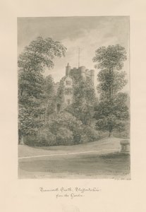 Tamworth Castle: sepiatvättteckning av John Buckler