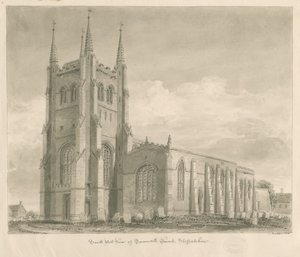 Tamworth Church: sepiateckning av John Buckler
