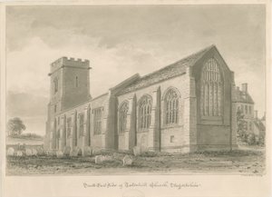 Tatenhill Church: sepiatvättteckning av John Buckler