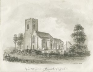 Den gamla kyrkan i Biddulph, Staffordshire, 1844