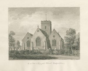 Trysulls kyrka: sepiatvättteckning, 1846 av John Buckler