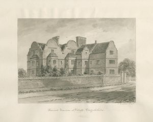 Walsall - "Ancient Mansion": sepiatvättteckning