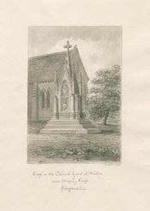Walton-on-the-Hill Church - Church-yard Cross: sepiateckning av John Buckler