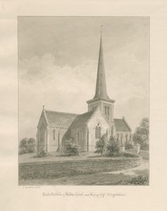 Walton-on-the-Hill Church: sepiatvättteckning av John Buckler