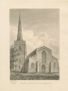 Wolstanton Church: sepiateckning av John Buckler